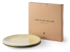 2ks žlutý dezertní talíř Gradient Ceramics - Ø 22,5*1,5cm