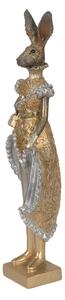 Zlatá dekorace zaječí dáma s kabelkou – 11x8x33 cm