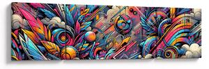 Obraz - Pestrobarevné graffiti (170x50 cm)