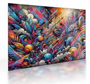 Skleněný obraz - Pestrobarevné graffiti (70x50 cm)