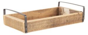 3 ks dekorativní servírovacích táců z recyklovaného dřeva s kovovými uchy - 35*20*5 / 30*15*5 / 25*10*5 cm