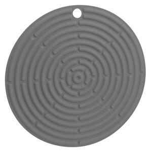 Erga Basic, kulatá silikonová kuchyňská podložka 204x204x3 mm, šedá, ERG-03748