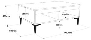 Konferenční stolek Ariel 2 (Hnědá + Antracit). 1072831