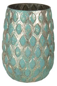 Zlato-zelená váza s dekorem Damali – Ø 11*16 cm