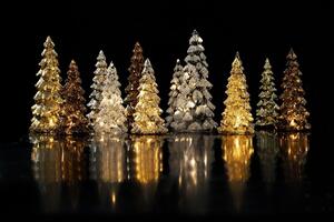 Bílý vánoční stromek se třpytkami Led L - Ø13*30cm
