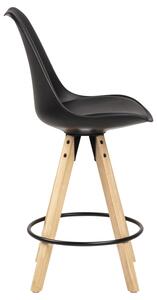 Moderní designová barová židle Nascha černá-přírodní