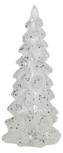 Bílý vánoční stromek se třpytkami Led M - Ø11*26cm