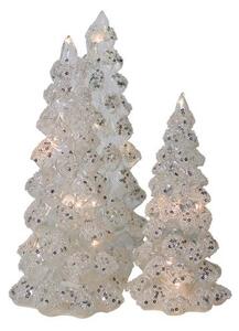 Bílý vánoční stromek se třpytkami Led M - Ø11*26cm