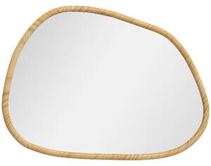 HOMCOM Asymetrické nástěnné zrcadlo, 70 x 50 cm koupelnové zrcadlo s dřevěným rámem, dekorativní zrcadlo do koupelny, obývacího pokoje, chodby a ložni