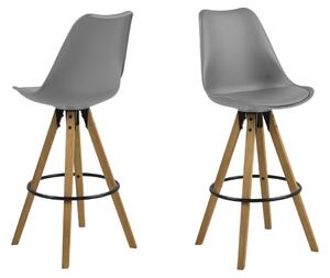 Designová barová židle Nascha šedá-přírodní