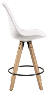 Moderní designová barová židle Nascha bílá-přírodní