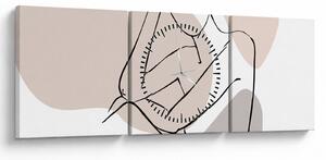 Obraz - Woman body line art N⁰1 (s hodinami) (90x30 cm)