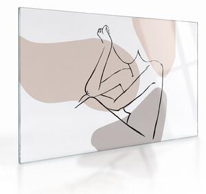 Skleněný obraz - Woman body line art N⁰1 (70x50 cm)