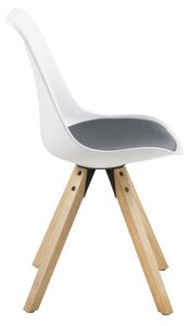 Designové židle Nascha bílá-tmavě šedá-přírodní