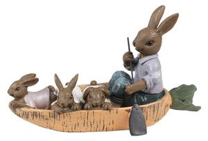 Králík s malými králíčky na loďce z mrkve - 17*7*10 cm