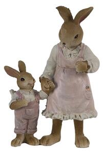 Dekorace králičí mamka s malým králíčkem - 9*5*13 cm