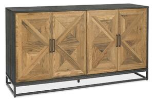 LivinHill Komoda Indus 160 cm z masivu dub přírodní/grafit