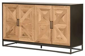 LivinHill Komoda Indus 160 cm z masivu dub přírodní/grafit