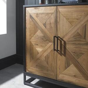 LivinHill Komoda Indus 160 cm z masivu dub přírodní/grafit