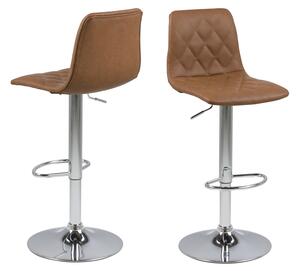 Designová barová židle Nashota světle hnědá-chromová