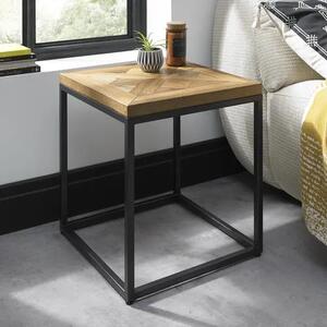 LivinHill Odkládací stolek Indus 45 cm z masivu dub přírodní/grafit