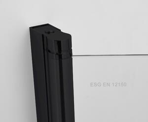 Hagser Anke vanová zástěna 80 cm dvoudílný černá matný/čiré sklo HGR60000023
