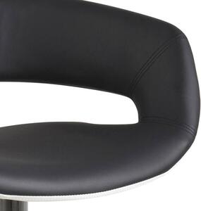Designová barová židle Natania bílo černá a chromová