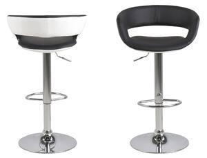 Designová barová židle Natania bílo černá a chromová