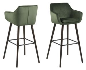 Designová barová židle Almond lesnická zelená
