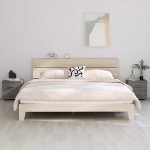 Noční stolky HAMAR 2 ks světle šedé 40x35x44,5 cm masivní dřevo 340411