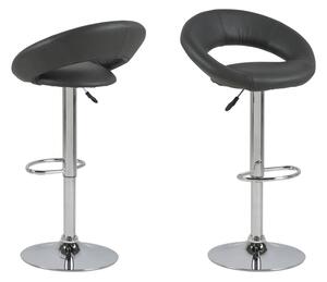 Designová barová židle Navi šedá a chromová