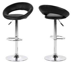 Designová barová židle Navi černá a chromová