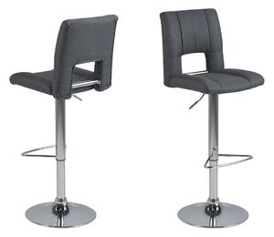 Designová barová židle Almonzo tmavě šedá / chromová