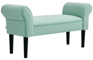 HOMCOM Lavička na postel, čalouněná lavička, sedací lavička, chodbičková lavička do ložnice, nosnost až 130 kg, plachtovina, zelená, 102 x 36 x 51 cm