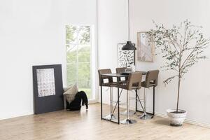 Designová barová židle Nerine kapučínová a chromová-ekokůže