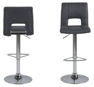 Designová barová židle Nerine tmavě šedá a chromová