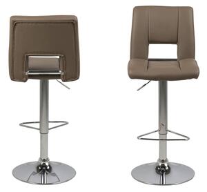 Designová barová židle Nerine kapučínová a chromová