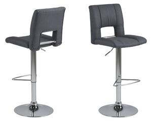 Designová barová židle Nerine tmavě šedá a chromová