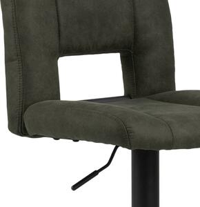 Designová barová židle Nerine olivově zelená a černá