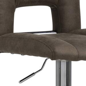 Designová barová židle Nerine světle hnědá a chromová