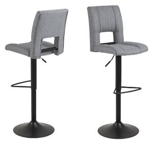 Designová barová židle Almonzo světlešedá / černá