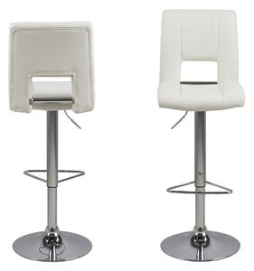 Designová barová stolička Almonzo bílá / chromová