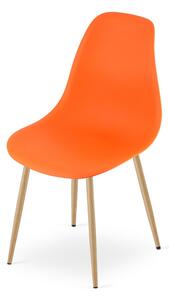Jídelní židle WAT oranžová - naturální nohy (1 ks)