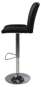 Designová barová židle Nerine černá a chromová-ekokůže