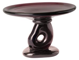 Skleněná mísa na podstavci Damo Dark Grape Ø 24 cm