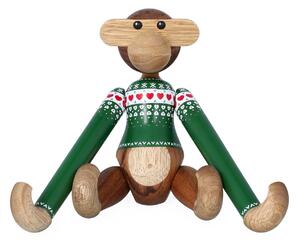 Dřevěná opička Monkey Christmas Jumper 2025 Small
