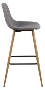 Designová barová židle Nayeli světle šedá Calle a přírodní