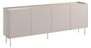 Moderní komoda Desin 220 cm čtyřdveřová - kašmír / dub nagano