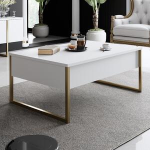 Hanah Home Sada nábytku do obývacího pokoje Luxe Set - White, Gold, Bílá, Zlatá