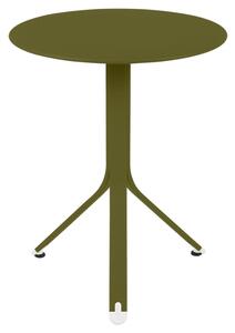 Zelený kovový stůl Fermob Rest'O 60 cm - odstín pesto